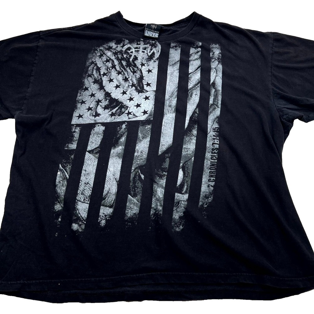 Vtg Y2K Not Of This World NOTW Jesus Shirt 2XL Christian Affliction Styl US Flag